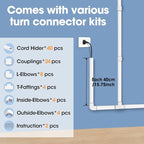 630in Cord Hider Kit, Cord Covers for Wires on Wall, Cord Hider for Wall Mount tv, tv Cable Hider Wall kit, Paintable Cable Raceway, Wire Covers for Cords, 40X L15.7in X W0.59in X H0.4in, White