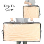 4 Pack 90L Under Bed Storage Containers – Foldable Closet Organizers with Clear PVC Window, Large Underbed Storage Bins for Blankets, Clothes, Shoes, Wrapping Paper (Grey, 39” x 20” x 7”)