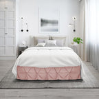 Nestl Blush Pink Bed Skirt Twin Size, Pinch Pleat Twin Bed Skirt, 14" Inch Drop Twin Bedskirt, Hotel Quality Blush Pink Bed Skirts, Premium Microfiber Bedskirt for Twin Bed, Blush Pink Twin Bed Skirt