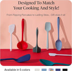 GIR: Get It Right 5-Piece Silicone Ultimate Kitchen Utensils Set - Ladle, Spatula, Flip, Spoon & Spoonula - Non-Toxic Cooking Utensils for Nonstick Cookware, Cooking and Baking - Madrid