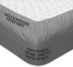 COONP Full Mattress Topper, Extra Thick Pillowtop, Cooling Plush Mattress Pad Cover Bed Topper Protector with 8-21 Inch Deep Pocket (Grey, Full)