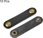 MECCANIXITY Pack of 10 Leather Cable Straps Cord Organizer 63x16mm Portable Cable Leather Clips Black Earphone Cord Management for Cable, Wire