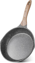 JEETEE 12.5 Inch Nonstick Frying Pan, Stone Coating Cookware, Nonstick Omelette Pan with Heat-Resistant Handle, Compatible with All Stoves
