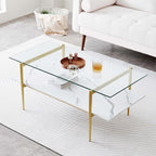 LumFurn Rectangle Coffee Table for Living Room, Mid-Century Modern Design