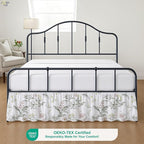 Cottington Lane Ruffled Bed Skirt Queen Size with Split Corner, Brushed Microfiber Hotel Quality Dust Ruffle, 14 Inch Drop Gathered Bedskirt, Soft, Stylish, Shrink & Fade Resistant, Morning Petals