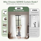 QDWIS 2 Pack Silver Curtain Rods for Windows 48 to 84 Inch,1'' Diameter Drapery Rods with Leaf Pattern Finials,Boho Adjustable Heavy Duty Curtain Rods Set,36-88'',Retro Silver