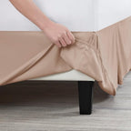 Nestl Taupe Twin XL Bed Skirt - Twin XL Size Bed Skirt 14 Inch Drop - Brushed Microfiber Bed Skirts - Hotel Quality Pleated Bed Skirt - Shrinkage & Fade Resistant