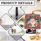 Santa Claus Stand Mixer Cover Dust Protective Poinsettia Stand Mixer Covers For Kitchen Aid 6-8 Quart Mixers Dustproof Cloth Cover for Small Appliance Protector Gift for Holiday