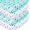 Crib Sheets for Boys or Girls 4-Pack, Fitted Crib Sheet 52'' x 28'' for Standard Crib & Toddler Mattress, Soft and Breathable Material, Baby Crib Sheets Neutral, Aqua