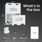 ynVISION.DESIGN 17" Recessed in-Wall Media Box for TV – Flush Wall AV Enclosure with Adjustable Shelf, Cable Straps & Vented Cover – Compatible with Apple TV, Roku & More - Pack of 3