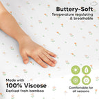 Pack and Play Sheets Fitted - 2-Pack Mini Crib Sheets for Pack N Play Mattress 38x26, Soft & Cozy, Neutral Toddler Playard Bedding, Snug Fitted Mini Baby Crib Mattress Cover Boy, Girl (Wildflowers)