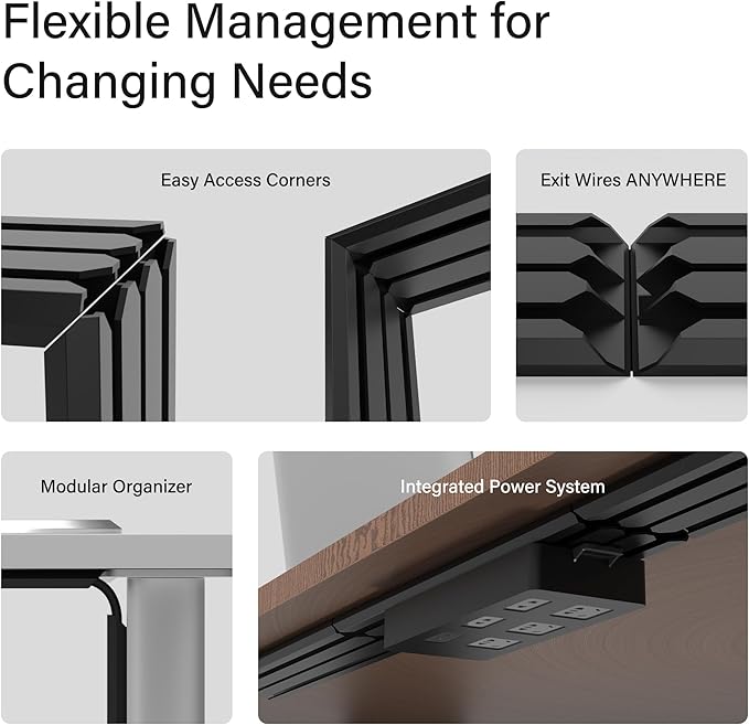 Yagee Cable Manager Self-Adhesive Kit,Spliced Installation for All Types of Office Cable Management,Customized Cable Outlet,All-in-one Desktop Cable Manager Kit.
