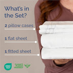 Full Size 4 Piece Sheet Set - Comfy Breathable & Cooling Bed Sheets Set - Hotel Luxury Bedding for Women, Men, Kids, Teens, Boys & Girls - Deep Pockets, Ultra-Soft and Wrinkle Free - Oeko-Tex - White