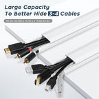 62.8in TV Cable Hider - Cord Hider Cable Management Wall, Cable Raceway Black Wire Hider, Paintable Cable Concealer for Wall Mounted TV, Wall Wire Covers for Cords, 4* L15.7in *W1.2in *H0.59in
