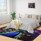 Peacock Rugs for Bedroom - 4x6 Area Rug - Watercolor Peacock Rugs for Living Room, Abstract 3D Animal Rug, Non-Slip Washable Home Decor Carpet