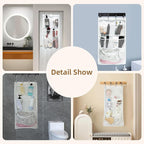 2PCS Mesh Shower Organizer Hanging,Shower Curtain Liner Pockets Hanging with Pockets Quick Dry Cruise RV Camper Bathroom Organizer with Shower Curtain Hooks