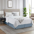 Nestl Stone Blue Twin Bed Skirt - Twin Size Bed Skirt 14 Inch Drop - Brushed Microfiber Bed Skirts - Hotel Quality Pleated Bed Skirt - Shrinkage & Fade Resistant