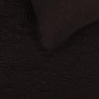 Easy-Going Full/Queen Size Reversible Quilt Set with 1 Quilt and 2 Pillow Shams, Soft Bed Quilt Cover, Water Resistant Lightweight Microfiber Bedspread, Stain Resistant, Damask-Chocolate/Beige