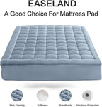 EASELAND Queen Size Mattress Pad Pillow Top Mattress Cover Quilted Fitted Mattress Protector 8-21" Deep Pocket Cooling Mattress Topper (60x80 Inches, Dusty Blue)