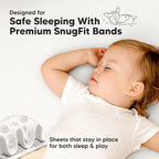 Pack and Play Sheets Fitted - 2-Pack Mini Crib Sheets for Pack N Play Mattress 38x26, Soft & Cozy, Neutral Toddler Playard Bedding, Snug Fitted Mini Baby Crib Mattress Cover Boy, Girl (Soft White)