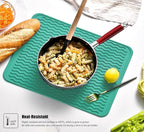 Silicone Dish Drying Mat for Multiple Usage, Easy clean, Eco-friendly, Heat-resistant Dish Drainer Mat for Kitchen Counter,Sink,Refrigerator or Drawer liner (18" x 16", Green)
