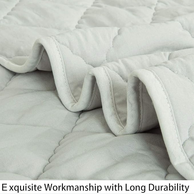 NTBAY Down Alternative Oversized Toddler Comforter, Super Soft and Warm Solid Color Baby Crib Quilted Blanket, 43x60 inches, Light Grey