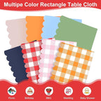 6 Pack Red and White Checkered Tablecloth, 54 X 108Inch Plastic Red Gingham Table Cloth Disposable Spring Picnic Tablecloth Waterproof Red Checkered Table Cover for BBQ Picnic Barbecue Birthday Party
