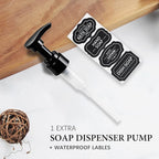 Amolliar Plastic Mason Jar Soap Dispenser with Pump Lid,16OZ Refillable BPA-Free Hand Soap Dispenser Set with Cute Lables - Farmhouse Decor for Kitchen/Bathroom, Liquid Soap,Dish Soap, Lotion