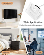 TV Cord Hider for Wall Mounted TV with Recessed Wall Outlet, in-Wall Cable Management Kit with 9.84ft Cord, DIY Installation Kit with Hardware, for Workspace Living Room (2AC + USB-A + USB C)
