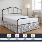 Cottington Lane Ruffled Bed Skirt Twin Size with Split Corner, Brushed Microfiber Hotel Quality Dust Ruffle, 24 Inch Drop Gathered Bedskirt, Soft, Stylish, Shrink & Fade Resistant, Petal Dream