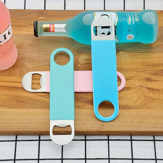 KTOJOY 3 Pack Heavy Duty Stainless Steel Flat Bottle Opener, Solid and Beer Openers, 7 inches