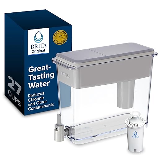 Brita UltraMax Large Water Dispenser With Standard Filter, BPA-Free, Reduces Copper, Cadmium and Mercury Impurities, Lasts 2 Months or 40 Gallons, Includes 1 Filter, Kitchen Accessories, Large 27-Cup