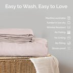 Duvet Cover Set - 100% Viscose Derived from Bamboo Duvet Cover King Size, 3 PC Luxury Cooling Duvet Cover for Hot Sleepers, Buttery Soft Comforter Cover & 2 PC King Pillowcases, Blush
