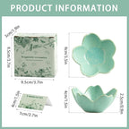 Flower Jewelry Tray Ceramic Ring Dish Jewelry Dish Small Trinket Tray Cute Ring Holder Key Bowl Decorative Plate Gifts For Mom/Sister/Friend, Birthday/Mother's Day/Christmas Gift (dark green)