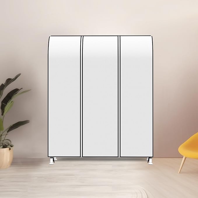Zilink 50'' Garment Rack Cover Dustproof Clothes Rack Cover Breathable Garment Bags Protector Wardrobe Cover with 2 Durable Zippers for Garment Rack, White, (Rack Not Included)
