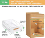 4Pack Pull out Cabinet Organizer,Heavy Duty Slide out Pantry Shelves Drawer Storage with Adhesive Nano Film,Sliding Mesh Basket with Handle for Kitchen, Bathroom, Home, 11.8W" X 15.7"D X 6.2"H,White