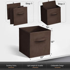 Sorbus 13 Inch Storage Bins - Sturdy Collapsible Fabric Storage Cubes with Handle - 8 Foldable Baskets for Organizing Clothes, Toys, Books - Storage Baskets for Shelves, Closets