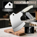 DRGSKL Meat Cleaver Heavy Duty - Bone Chopper, Hand Forged Kitchen Axe