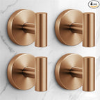 Heavy Duty Suction Cup Hooks for Glass Window,Tile,Mirror,Removable Shower Hooks for Inside Shower,Metal Towel Hooks for Bathroom,4 Pack(Bronze)