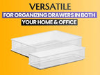 YBM HOME Silver Mesh Drawer Cabinet and or Shelf Organizer Bins, School Supply Holder Office Desktop Organizer Basket (12, 3x6x2 Inch)