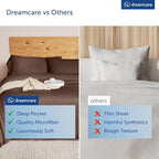 DREAMCARE King Size Sheets Set – 4 pcs Cooling Sheets – up to 21” Deep Pocket King Sheet Set – Hotel Luxury Sheets & Pillowcases – Superior Softness 100% Microfiber with Side Pocket - Mocha Brown