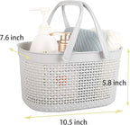 rejomiik Portable Shower Caddy Basket, Plastic Organizer Storage Tote with Handles for Bathroom, College Dorm, Kitchen, Grey