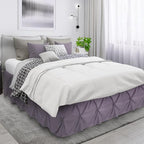 Nestl Grayish Purple Bed Skirt Cal King Size, Pinch Pleat Cal King Bed Skirt, 14" Inch Drop Cal King Bedskirt, Hotel Quality Bed Skirts, Microfiber Bedskirt for Cal King Bed, Grayish Purple Bed Skirt