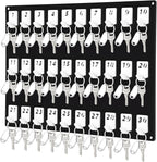 Beeveer Acrylic Key Board with 30 No. Hooks Wall Mount Key Rack Holder Hanger Storage Collection for School, Garage, Car Dealer, Office, Hotel, Real Estate(Black)