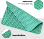 Silicone Dish Drying Mat for Multiple Usage, Easy clean, Eco-friendly, Heat-resistant Dish Drainer Mat for Kitchen Counter,Sink,Refrigerator or Drawer liner (18" x 16", Green)