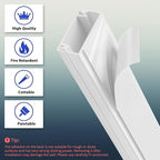 Cord Hider 132in White, W0.85in H0.5in Self-Adhesive Convenient Cable Raceway Kit, Wall Wire Hider Cable Hider for 2 Cords, Cord Cover for Wires on Wall Cable Management, Wire Covers for Cords