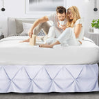 Nestl Ice Blue Bed Skirt King Size, Pinch Pleat King Bed Skirt, 14" Inch Drop King Bedskirt, Hotel Quality Ice Blue Bed Skirts, Premium Microfiber Bedskirt for King Bed, Ice Blue King Size Bed Skirt