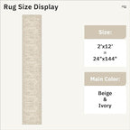 Soalmost Runner Rug 2x12 Washable Non-Slip Hallway Runner Rugs for Kitchen Bathroom Laundry Room Beige Vintage Floor Carpet Runners for Hallways Entryway