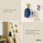Umbra Buddy Wall Hooks – Drill-Free PIN-Point Decorative Wall Mounted Coat Hooks for Hanging Coats, Scarves, Bags, Purses, Backpacks, Towels & More, Set of 3, Assorted Gem Colors