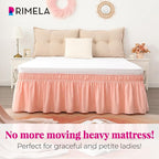RIMELA Bed Skirt Queen Size 18 Inch Drop, Wrap Around Elastic Bedskirt Solid Microfiber Luxury Hotel Quality Fabric, Easy to Install Machine Washable Wrinkle & Fade Resistant, Coral